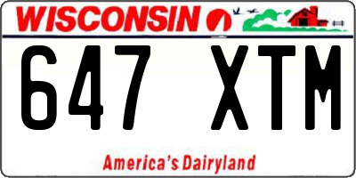 WI license plate 647XTM