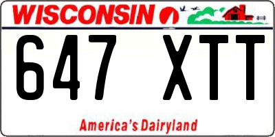 WI license plate 647XTT