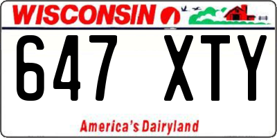 WI license plate 647XTY