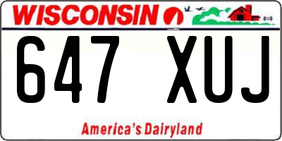 WI license plate 647XUJ