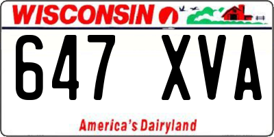 WI license plate 647XVA