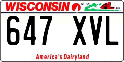 WI license plate 647XVL