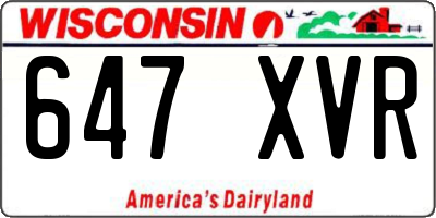 WI license plate 647XVR