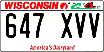 WI license plate 647XVV