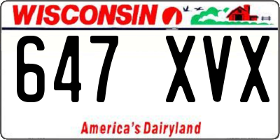 WI license plate 647XVX