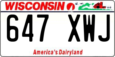 WI license plate 647XWJ