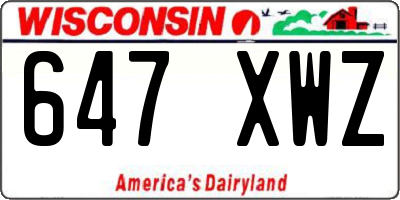 WI license plate 647XWZ