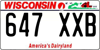 WI license plate 647XXB