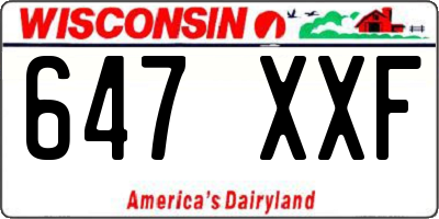 WI license plate 647XXF