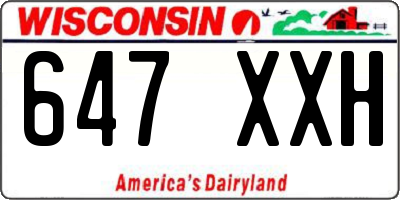 WI license plate 647XXH