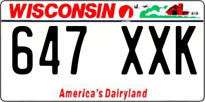 WI license plate 647XXK