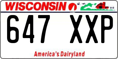 WI license plate 647XXP
