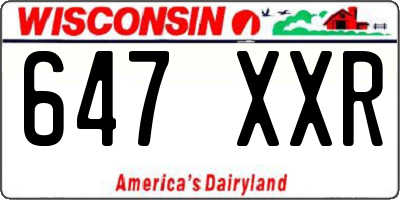 WI license plate 647XXR