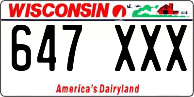 WI license plate 647XXX
