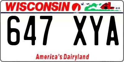 WI license plate 647XYA