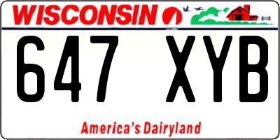 WI license plate 647XYB