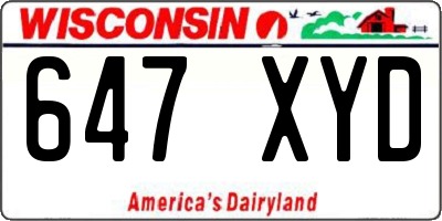 WI license plate 647XYD