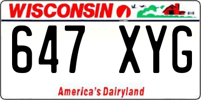 WI license plate 647XYG