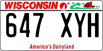 WI license plate 647XYH