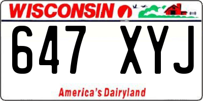 WI license plate 647XYJ