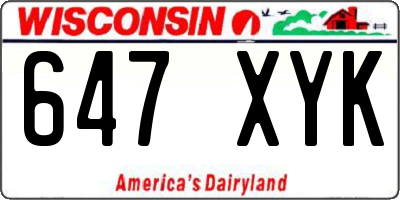 WI license plate 647XYK