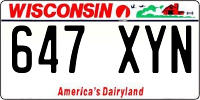 WI license plate 647XYN