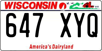 WI license plate 647XYQ