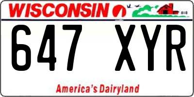 WI license plate 647XYR