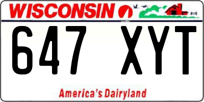 WI license plate 647XYT