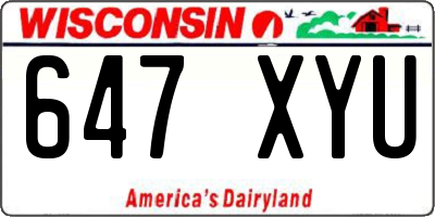 WI license plate 647XYU