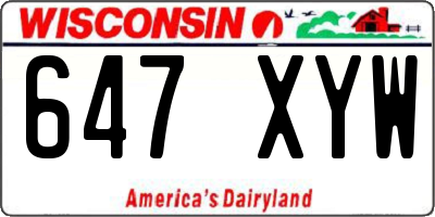 WI license plate 647XYW