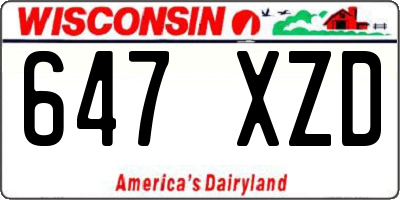 WI license plate 647XZD