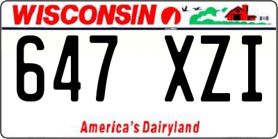 WI license plate 647XZI