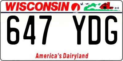 WI license plate 647YDG