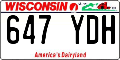 WI license plate 647YDH