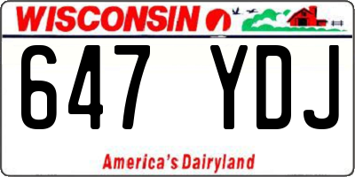 WI license plate 647YDJ