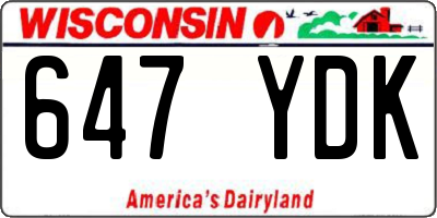 WI license plate 647YDK