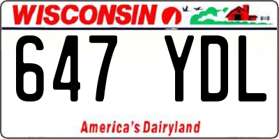 WI license plate 647YDL