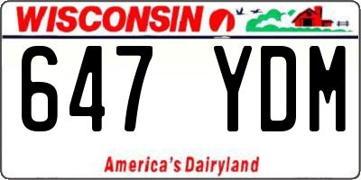 WI license plate 647YDM