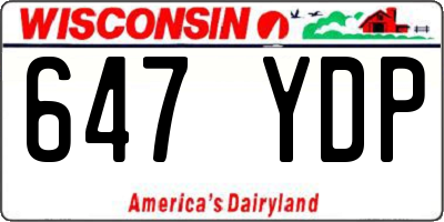 WI license plate 647YDP