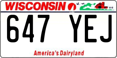 WI license plate 647YEJ