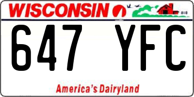 WI license plate 647YFC