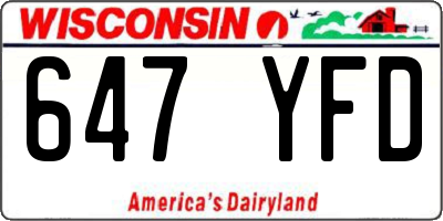 WI license plate 647YFD