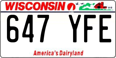 WI license plate 647YFE