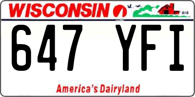 WI license plate 647YFI