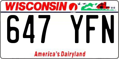 WI license plate 647YFN