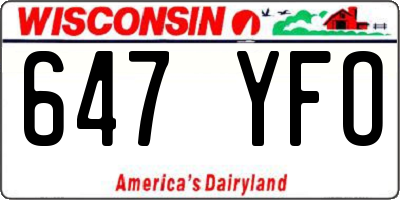 WI license plate 647YFO