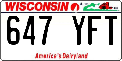 WI license plate 647YFT
