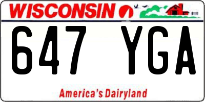 WI license plate 647YGA