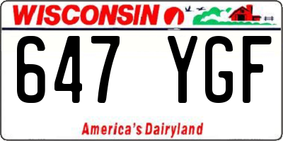 WI license plate 647YGF